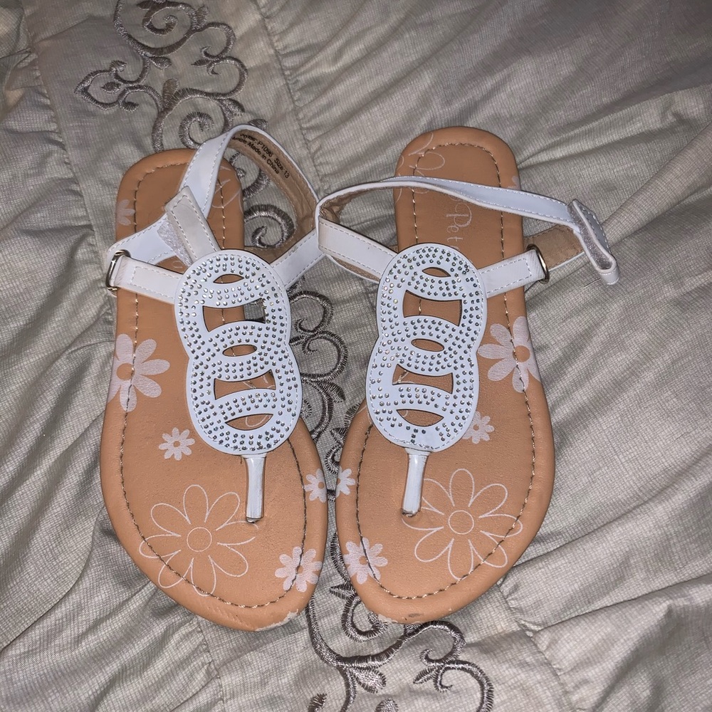 White sandals  girls sz 13
